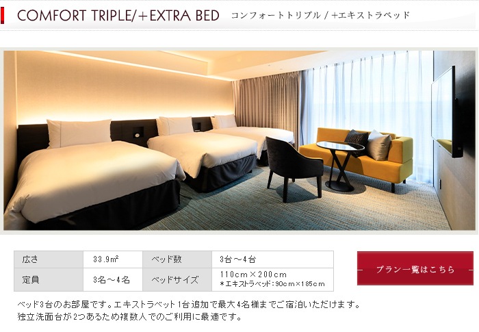 コンフォートトリプル / +エキストラベッド